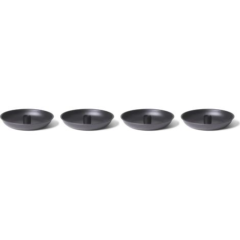 Lot de 4 chandeliers noirs pour bougies coniques, 13 cm