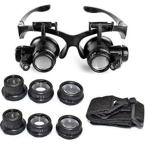 Loupe à éclairage LED réglable avec grossissement 10x. 15x. 20x et 25x pour bijoutiers et horlogers (1/5)