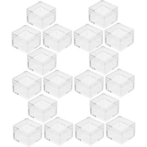 20pièces Boîtes de Rangement Acrylique avec Couvercle Mini Présentoirs Carrés Transparents Boîtes de Rangement pour Bijoux et Petits Objets (1/5)