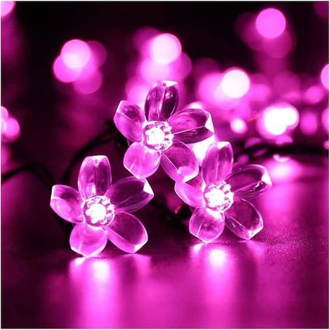 Guirlande lumineuse solaire à fleurs, étanche, 7 m, 50 fleurs de cerisier, LED roses GKS (1/5)