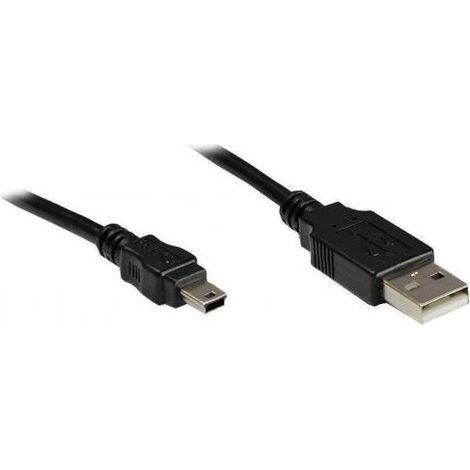 goobay Cable USB Anschl. AB St/St mini5P 5m noir (50769)