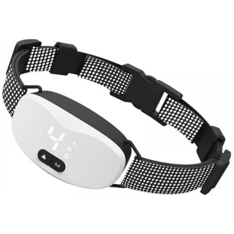 Collier anti-aboiements pour chiens, collier automatique avec 7 niveaux de sensibilité, niveau de vibration 0-8, mode choc et son, IP67 étanche et rechargeable blanc (1/5)