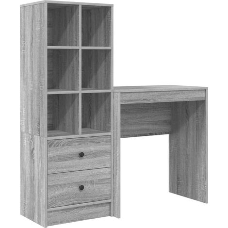 vidaXL Bureau Gris Sonoma 115,5 x 40 x 127 cm 2 pc