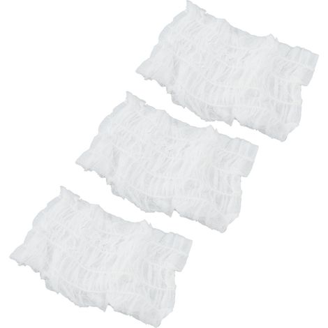 Lot de 100 Bandes de Soin Visage Jetables, Non Tissé Élastique, Serre-tête Maquillage à Usage Unique Blanc (1/5)