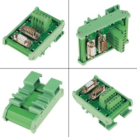 Module d'interface DB9-MG6 pour montage sur rail DIN, carte de dérivation avec connecteurs mâle/femelle (1/5)