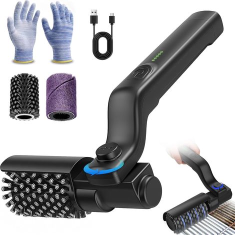 Brosse à Barbecue Électrique sans Fil – 3 Vitesses, Tête Rotative 180°, 90 Min d'Autonomie, Brosse Acier Inoxydable pour Nettoyage Grill, Barbecue Gaz, Charbon (1/5)