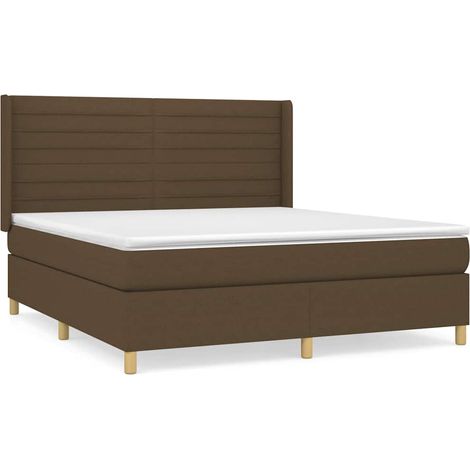 Maison Exclusive - Sommier à lattes de lit avec matelas Marron foncé 160x200 cm (1/5)