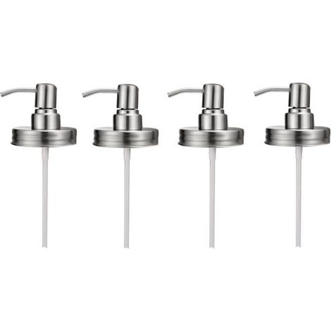 Lot de 4 Couvercles de Distributeur, Acier Inoxydable, Pompe à Lotion, Calibre 7,1 cm, pour Bocal Cuisine Salle de Bain