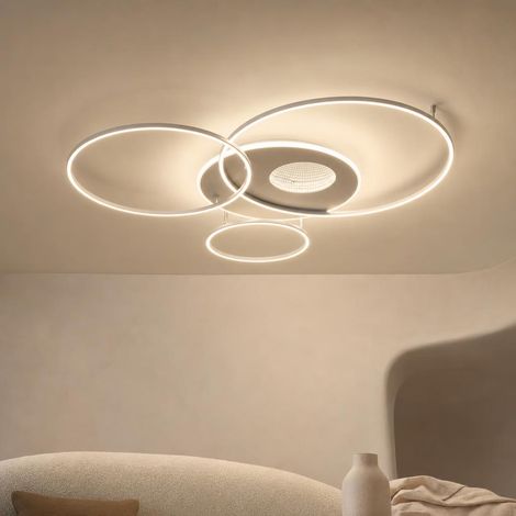 Deckenlampe Deckenleuchte Wohnzimmerlampe Dimmbar Silber Aluminium H 13 cm (1/5)