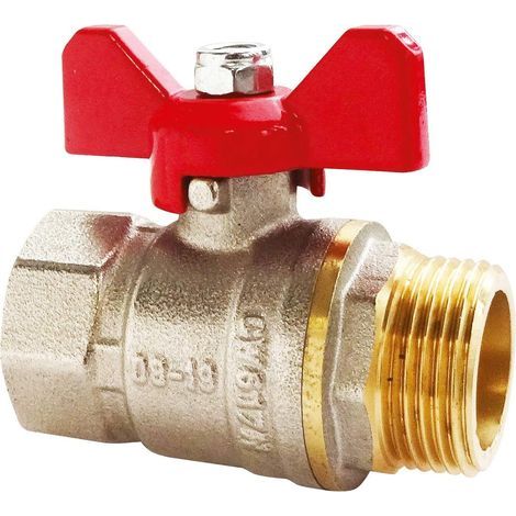 Kugelhahn mit 1/2"-Außen-/Innengewinde-Klappgriff (4-Punkt-Anschluss). Optimaler Wasserdurchfluss dank vollständigem Durchfluss. Doppelte Sicherheitsdichtung, O-Ring und Stopfbuchse für verbesserte Ab (1/5)