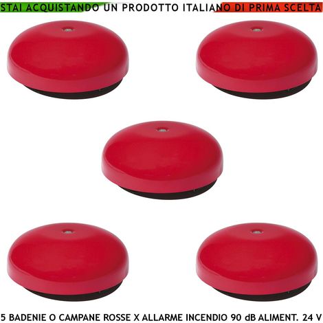 ANTINCENDIO BADENIA ELETTROMECCANICA ROSSA 5 PEZZI ALIMENTAZIONE 24 VCC SEGNALA E RIPETE QUALSIASI AVVISO DI ALLARME (1/4)