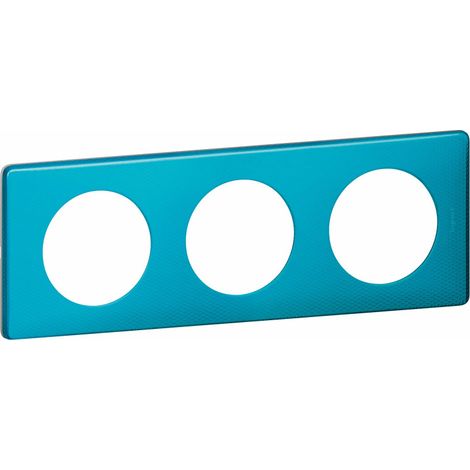 Plaque de finition 3 postes - Céliane finition Métal - Bleu Snake - Legrand (1/2)