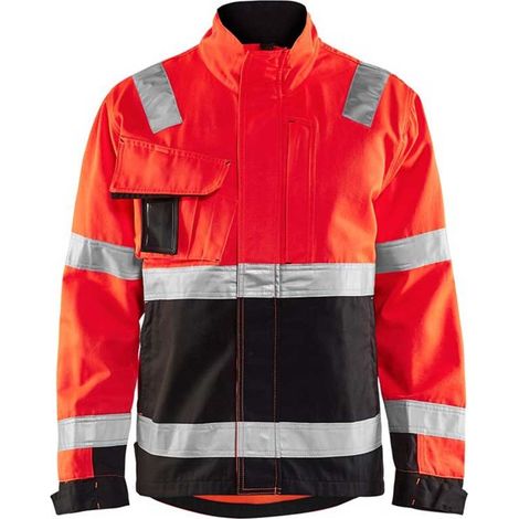 Veste de travail haute visibilité 4064 - Rouge fluo/Noir XS (1/5)