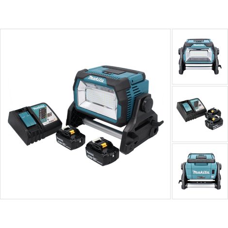 Makita DML 809 RM Akku LED Baustrahler 18 V 10000 lm + 2x Akku 4,0 Ah + Ladegerät