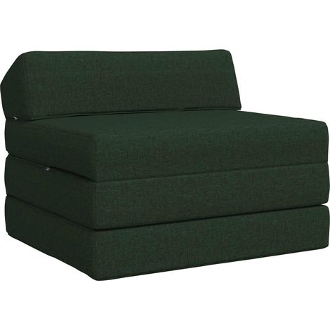 Divano Letto Pieghevole Verde Scuro 200 x 70 x 10 cm Tessuto vidaXL (1/5)
