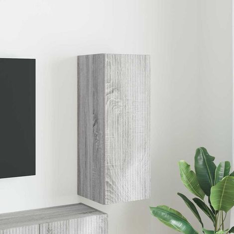Meuble TV mural-Banc TV-Meuble Télé Gris Sonoma 30 x 31 x 80 cm Bois d'ingénierie (1/5)