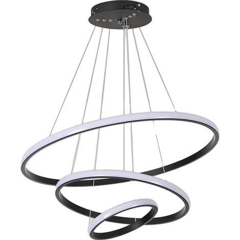 Suspensions, modernes, dimmables, lampe suspendue réglable, Noir01, L (1/2)
