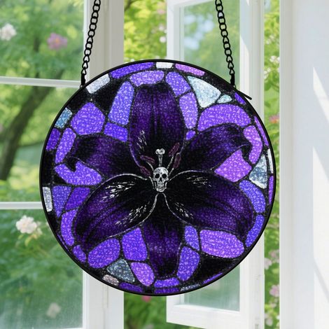 Suspension en vitrail, attrape-soleil unique en verre élégant, décoration intérieure colorée, cadeau Anniversaire pour femme, homme, sœur 12,5 cm (1/5)