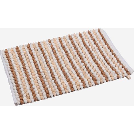 Tappeto bagno antiscivolo in cotone e poliestere Cloud - Beige