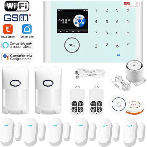 Système d'alarme domestique intelligent CS118 WiFi+GSM+GPRS 3 en 1 avec contrôle à distance via l'application Tuya, sonnette de porte sécurisée 433 MHz, compatible avec A (1/4)