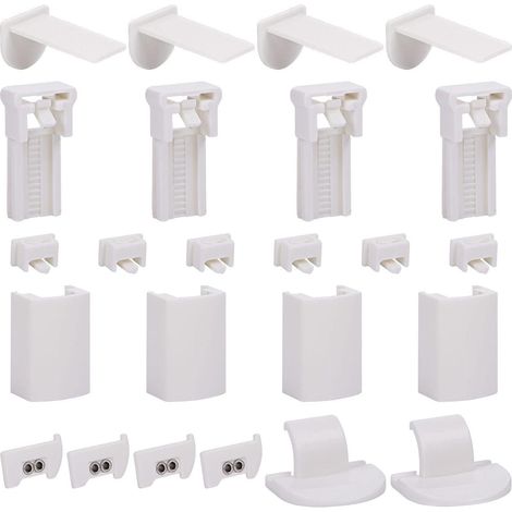 Klemmträger für Plissees ohne Bohren, verstellbar, 1,5-2,2 cm, weiß, 1 Satz (1/5)