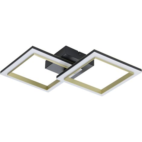 Éclairage de plafond intelligent Calliera 53cm - noir avec or - carré - 901793