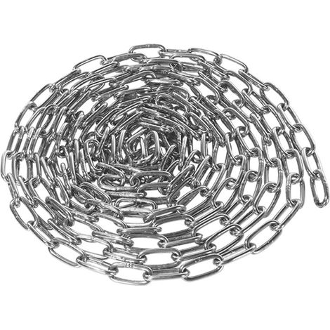 6 M Chaîne en Acier Inoxydable 304 Solide et Robuste Avec Maillons Soudés en Acier pour clôture, Promenade et Chaîne de Chien, Chaîne de Séchage, Charge Maximale de 80KG (1/5)