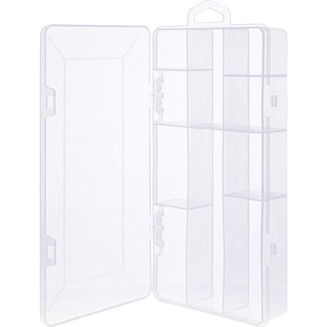 Boîte de rangement pour petites pièces - 10 compartiments - Organiseur transparent pour vis et accessoires - Avec couvercle à clip - Compact et robuste - 43009L (1/3)