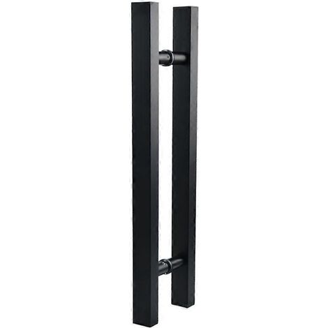 Poignée de porte en acier inoxydable noir mat pour verre et bois (1/5)