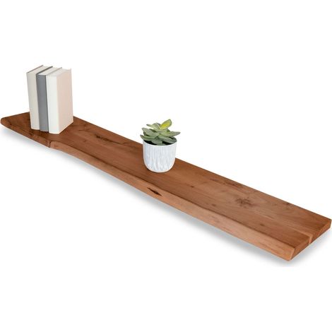 Steckboard mit Baumkante Wandregal Akazie massiv nussbaum lackiert 130 x 20 Amanda (1/4)