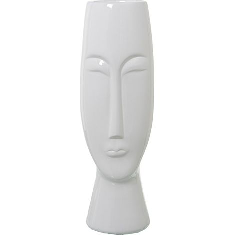 Vase visage design céramique blanche décoration intérieure - Blanc lumineux (1/5)