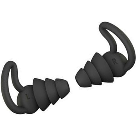 Bouchons d'oreille anti-bruit en forme de parapluie, légers et doux, 3 couches, pour maison bureau dortoir, noirs (1/5)