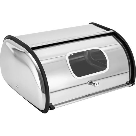 Boîte à pain, acier inoxydable, couvercle à enroulement avec ventilation, Argent (1/2)