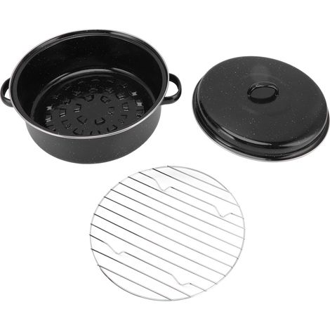 Plat à rôtir antiadhésif avec couvercle - 28 cm, idéal pour rôtir les patates douces et les châtaignes