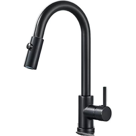 Grifo de cocina de baja presión de agua, de acero inoxidable, giratorio 360 grados. (1/2)