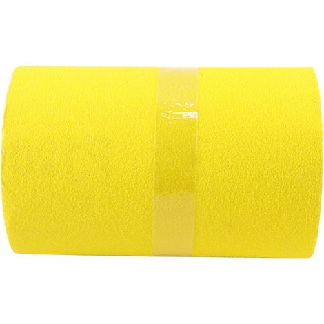 Rouleau De Papier De Verre Jaune, Sable De Quartz Abrasif pour Bois, Métal, Peinture, Plâtre, Mastic, Automobile, Ponceuses Mécaniques, Grain 120, 93 Mm X 6 M (1/5)