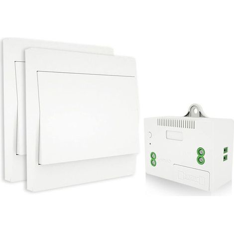 Kit d'interrupteur d'éclairage radio, pas de câblage, pas de batterie, installation facile, télécommande extérieure jusqu'à 200 m (2 interrupteurs RF et 1 récepteur) (1/4)