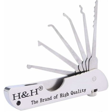 Outil de Sélection de Verrouillage de Carte de Crédit et Outil Pliable Portable à Crochet Unique pour Ouverture de Serrure (1/5)