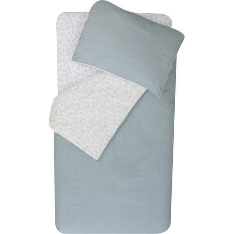 Parure de couette esprit nature Blanc 100x140 cm (1/2)