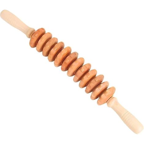 Outils de massage des fascias Wood Therapy, rouleau de massage incurvé en bois pour la réduction de la cellulite et des tensions musculaires (bois) (1/5)