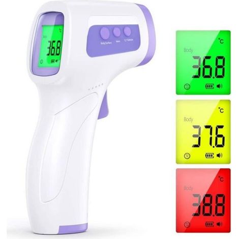 Thermometre Frontal Infrarouge Sans Contact - 3 En 1 Corps Surface Liquides - Pour Adultes Bebes Enfants - 1 Unite