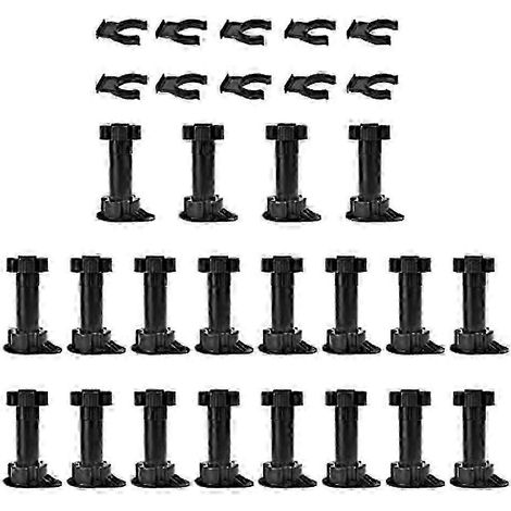 20 pieds de meuble réglables avec clips de fixation pour plinthe, compatibles avec les cuisines. (1/5)