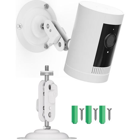 Support mural réglable pour appareil photo annulaire mini caméra de sécurité en métal montage mural extérieur 360 degrés avec vis pour intérieur et extérieur (1/5)