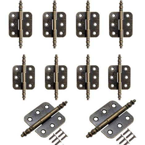 10pcs Antique Metal Hinges 70 x 35mm Bronze Iron Hinges Classic Design for Cabinets Doors Chests Storage Boxes Vintage Style Country House (1/5)