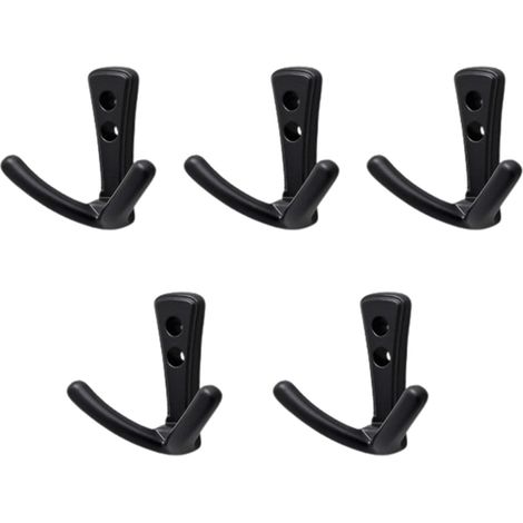 Patères murales noires mates, lot de 5, en alliage de zinc, style moderne, pour chapeaux, serviettes, sacs, 5,8 x 6,2 cm - enfant