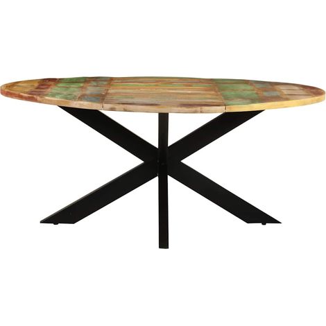 Maison Exclusive - Esstisch Rund 175x75 cm Altholz Massiv (1/5)