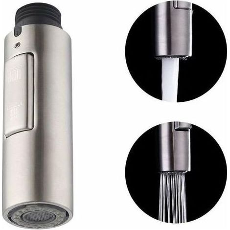 Replacement Kitchen Faucet Spout, Universal G1/2 Brushed 304 Stainless Steel Pull Out Faucet Head (1/5)