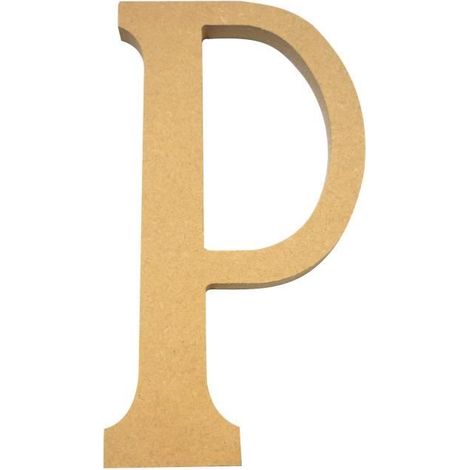 Lettre décorative - MDF - P - Beige - Hauteur 220 mm - A poser