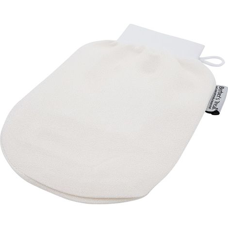 Gant de Exfoliant - Enlève les Cellules Mortes de la Peau et Exfolie - Gant Hammam (Blanc) (1/4)