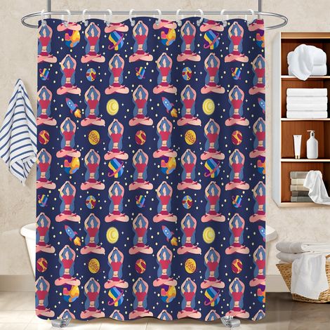 Rideau de douche en polyester 180x180 avec 12 œillets housse de baignoire pour adapté aux animaux domestiques (1/5)